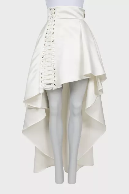 Asymmetrical white skirt