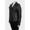 Leather jacket with zipper