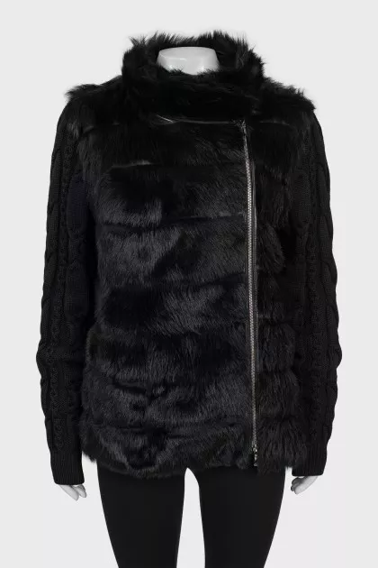 Fur and leather jacket