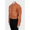 Brown bomber jacket with buttons