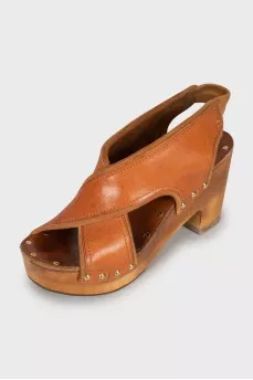 Sandals with wooden heels