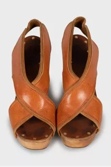 Sandals with wooden heels