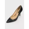 Black reptile leather shoes