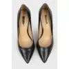 Black reptile leather shoes