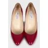 Red leather stiletto heels