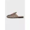Canvas mules with signature print