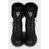 Leather boots with fur upper