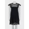 Straight dress with knitted top
