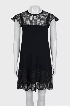Straight dress with knitted top