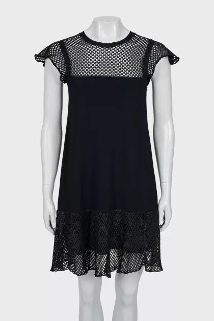 Straight dress with knitted top