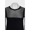 Straight dress with knitted top