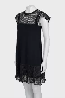 Straight dress with knitted top