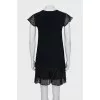 Straight dress with knitted top