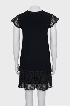 Straight dress with knitted top