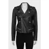 Leather jacket with zip fastening