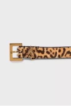 Animal print pony skin belt