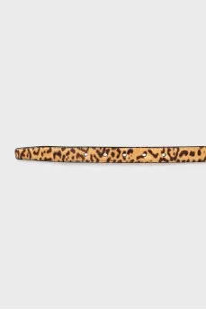 Animal print pony skin belt