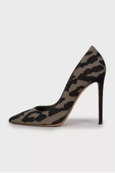 Animal print textile shoes