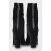 Velour open toe ankle boots
