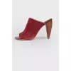 Suede mules with heels