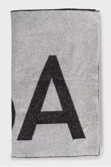 Grey scarf with signature print