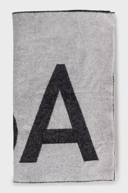 Grey scarf with signature print