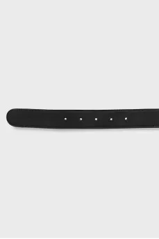 Leather belt with buckle