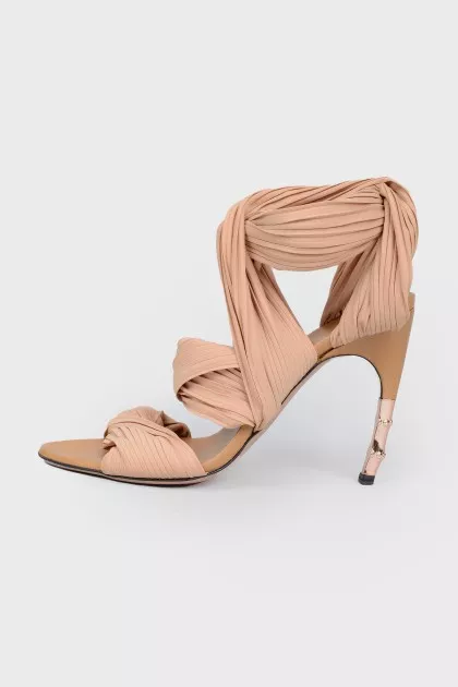 Beige textile sandals