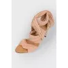 Beige textile sandals