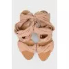 Beige textile sandals