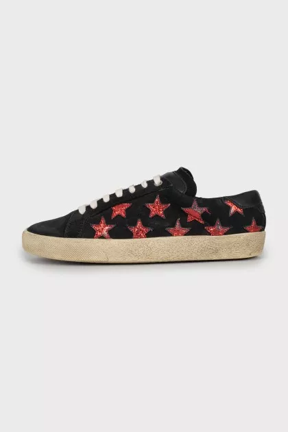 Suede sneakers decorated with stars