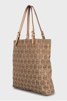 Textile bag with branded print