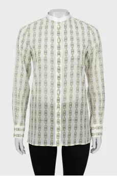 Straight cut shirt with signature print