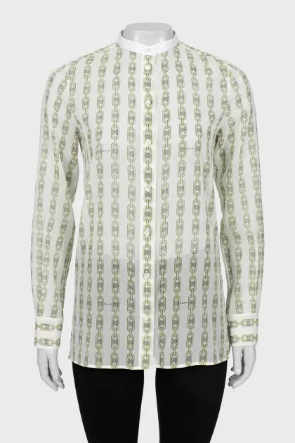 Straight cut shirt with signature print