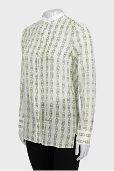 Straight cut shirt with signature print
