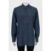 Blue silk shirt