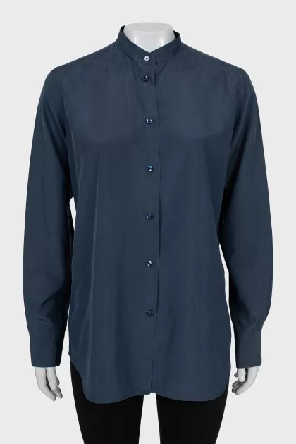 Blue silk shirt