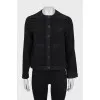 Black jacket with accent buttons