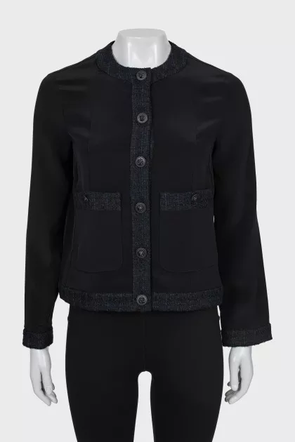 Black jacket with accent buttons