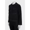 Black jacket with accent buttons