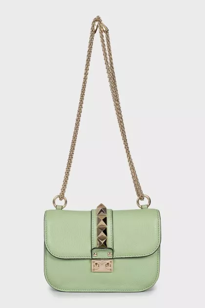 Green Rockstud Glam Lock bag