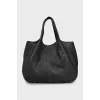 Dark blue leather bag
