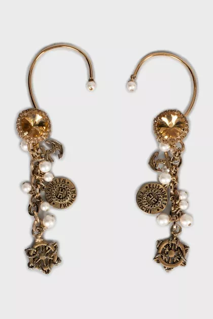 Gold clips with crystals