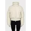 Cropped beige down jacket