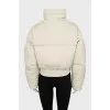 Cropped beige down jacket