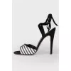 Striped stiletto sandals
