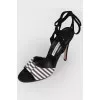 Striped stiletto sandals
