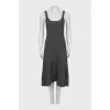 Wool dress with straps