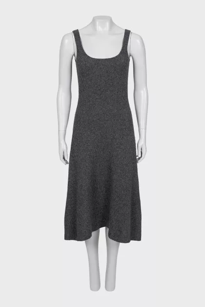 Wool dress with straps