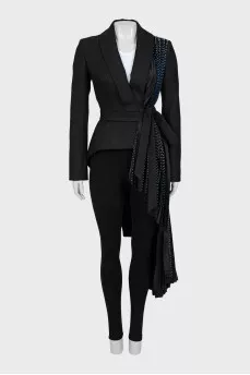 Jacket with buttons and belt